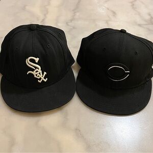 Chicago White Sox Black Baseball Caps with White Embroidered Logo Genuine Merch